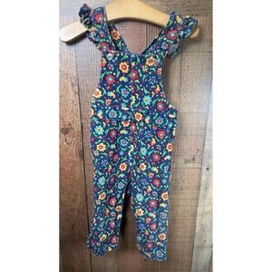 Vintage Healthtex Paper Tag Floral Overalls Romper 12 Months Toddler